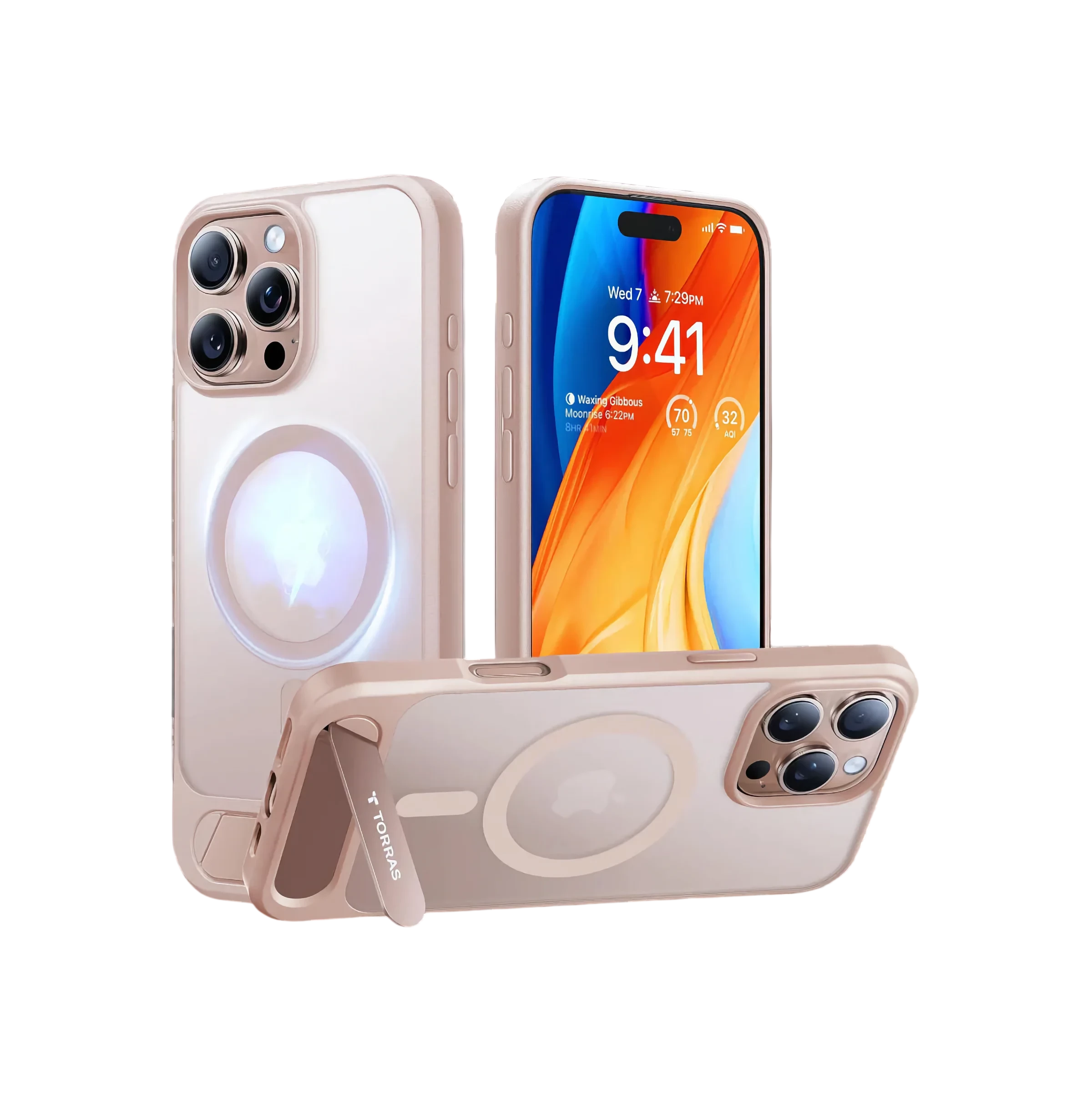 TORRAS Pstand Horizontal and Vertical Kickstand MagSafe Case for iPhone 16 Pro Max