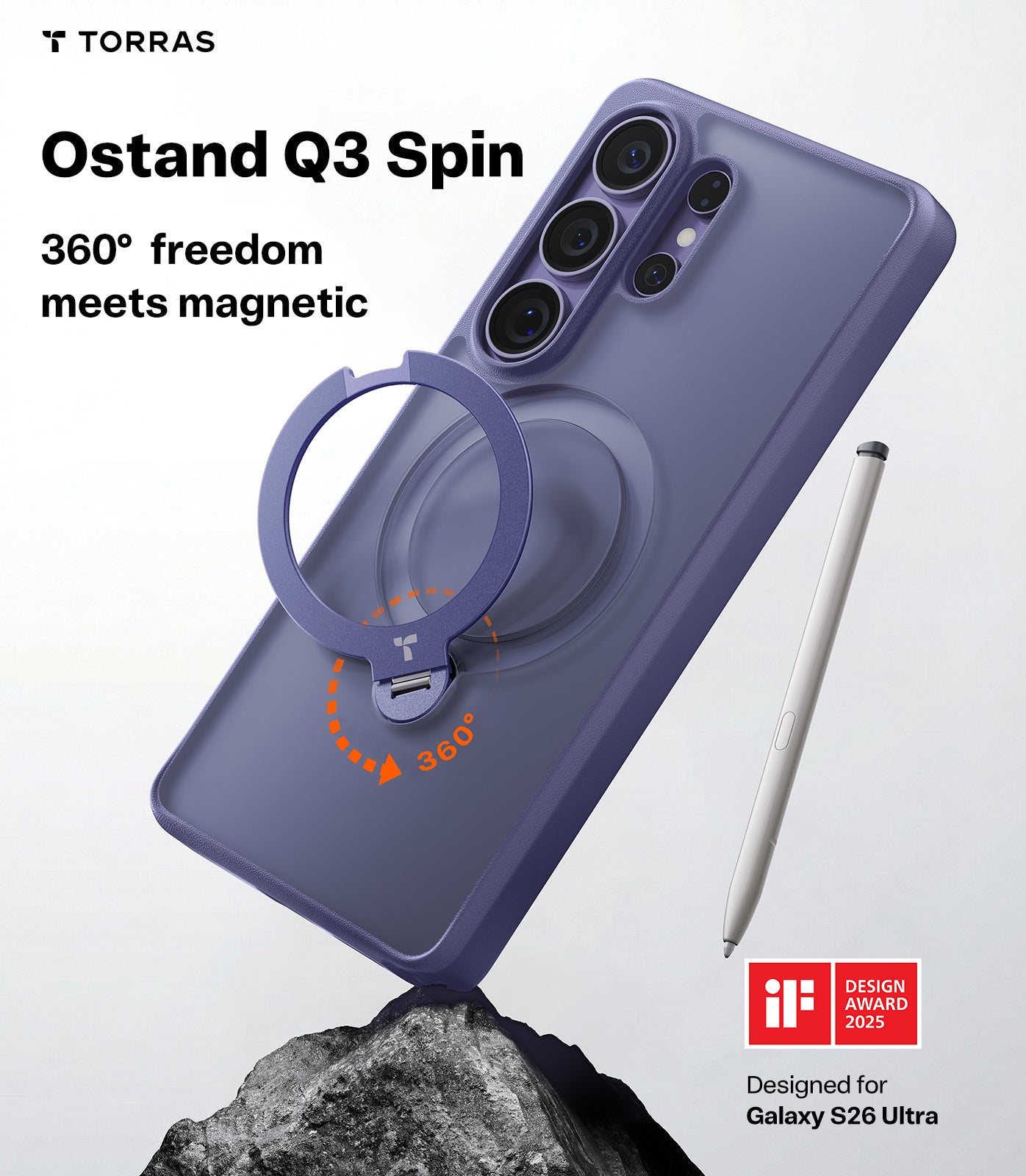 حافظة TORRAS Ostand Spin لهاتف Samsung Galaxy S26 Ultra