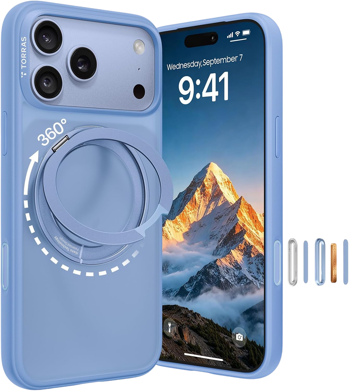 Torras Ostand O1 Guardian Case for iPhone 18 Pro - Blue #color_blue