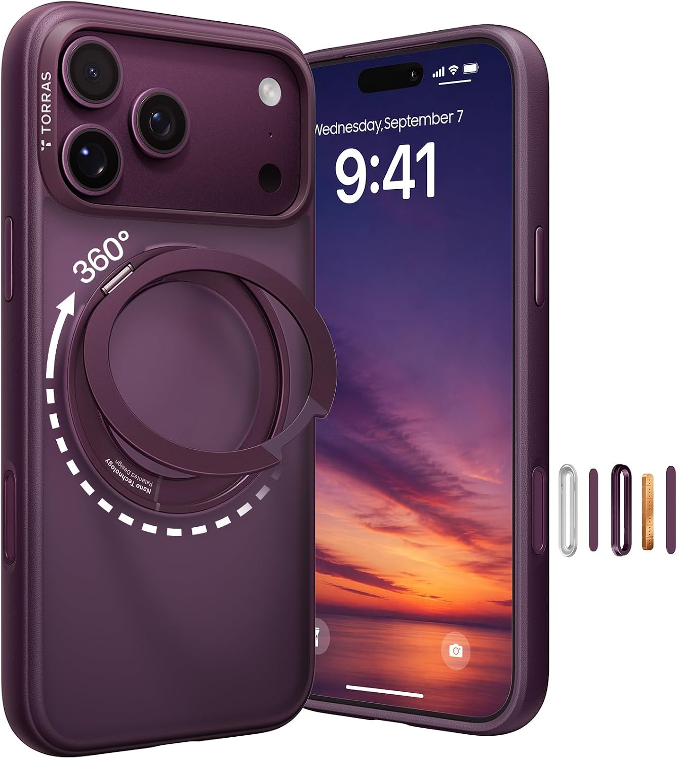 Torras Ostand O1 Guardian Case for iPhone 18 Pro - Purple