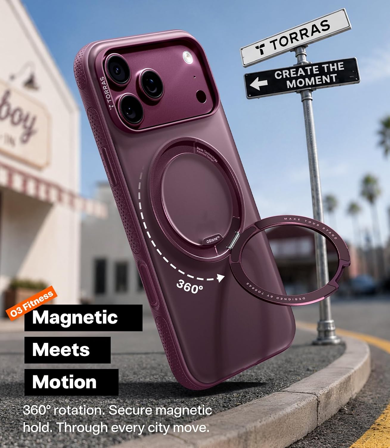 Torras Ostand O3 Light Case for iPhone 18 Pro - Purple