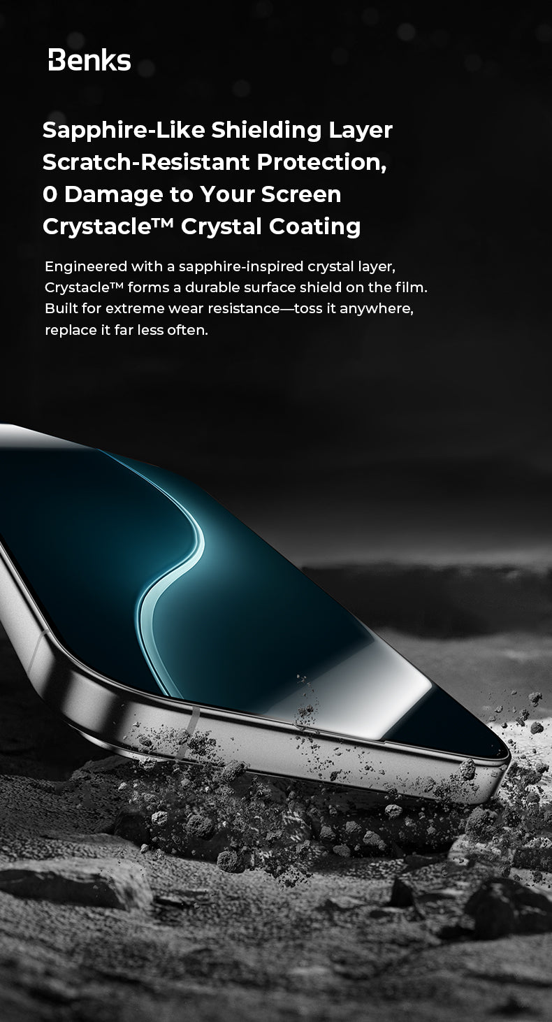 واقي شاشة زجاجي بنكس ووريور من الياقوت لـ iPhone 17 Pro Max / 17 Pro / Air / 17