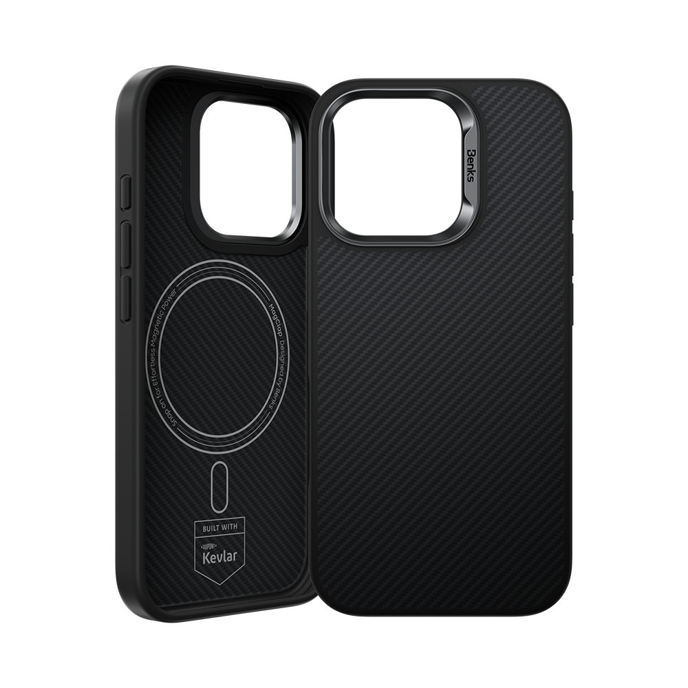 حافظة Benks ArmorPro مصنوعة من Kevlar® 600D لجهاز iPhone 16 Pro Max (بدون تحكم بالكاميرا)