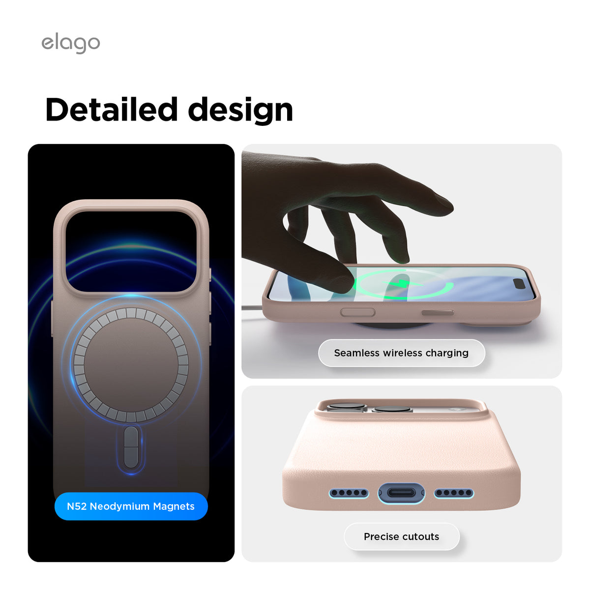 Elago MagLeather Case for iPhone 17 Pro / iPhone 18 Pro - Lovely Pink