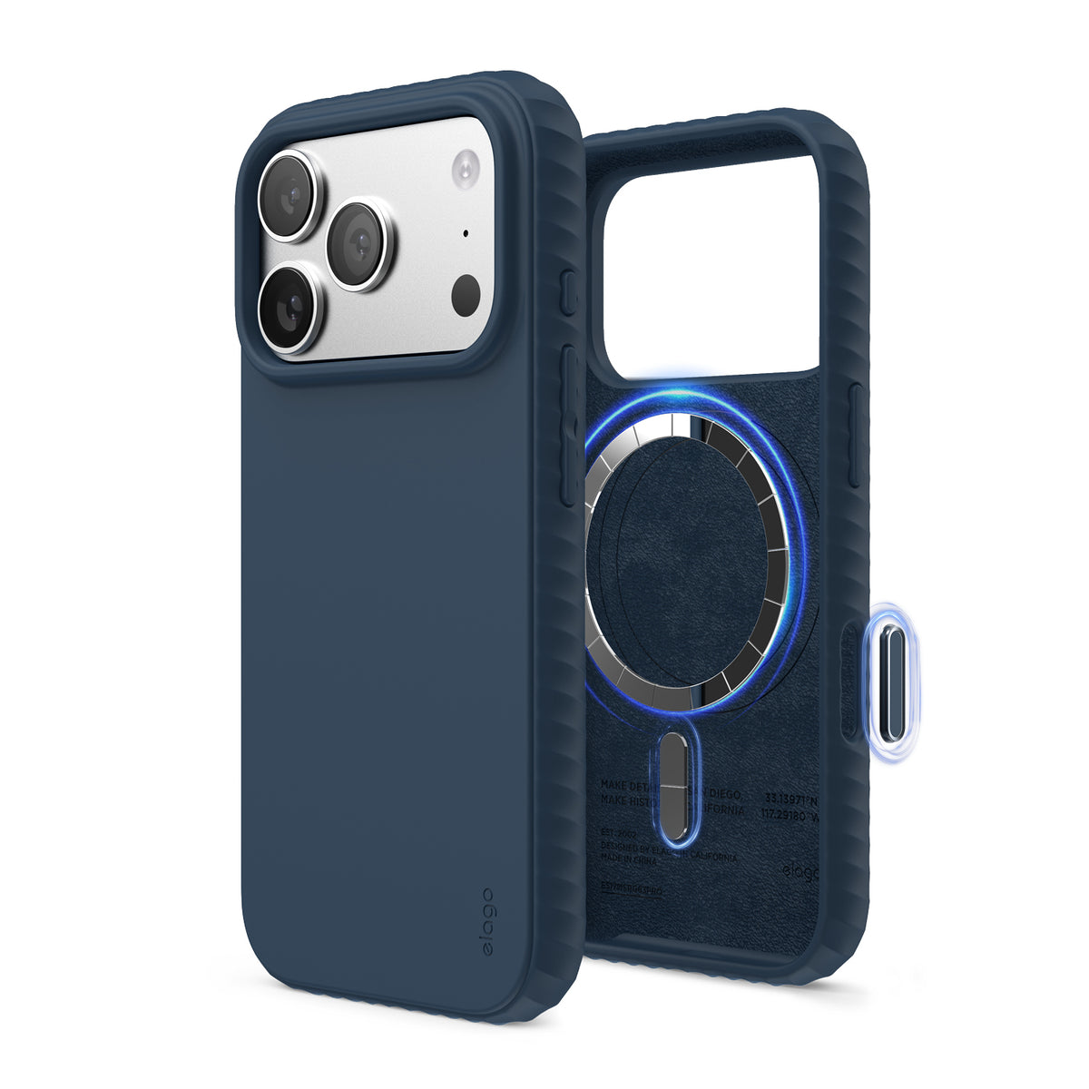 Elago MagRidge Silicone Case for iPhone 17 Pro / iPhone 18 Pro - Jean Indigo