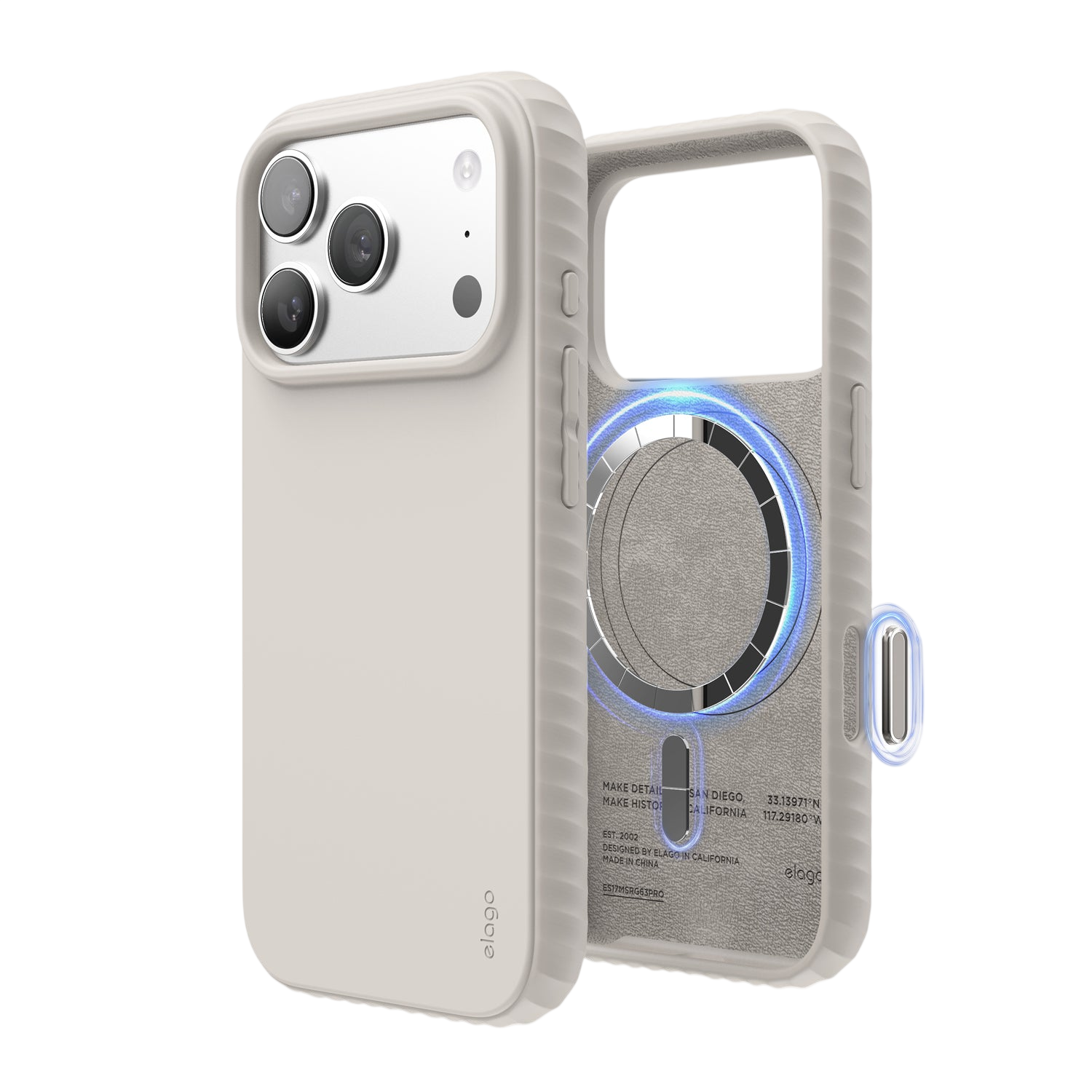 Elago MagRidge Silicone Case for iPhone 17 Pro / iPhone 18 Pro - Stone