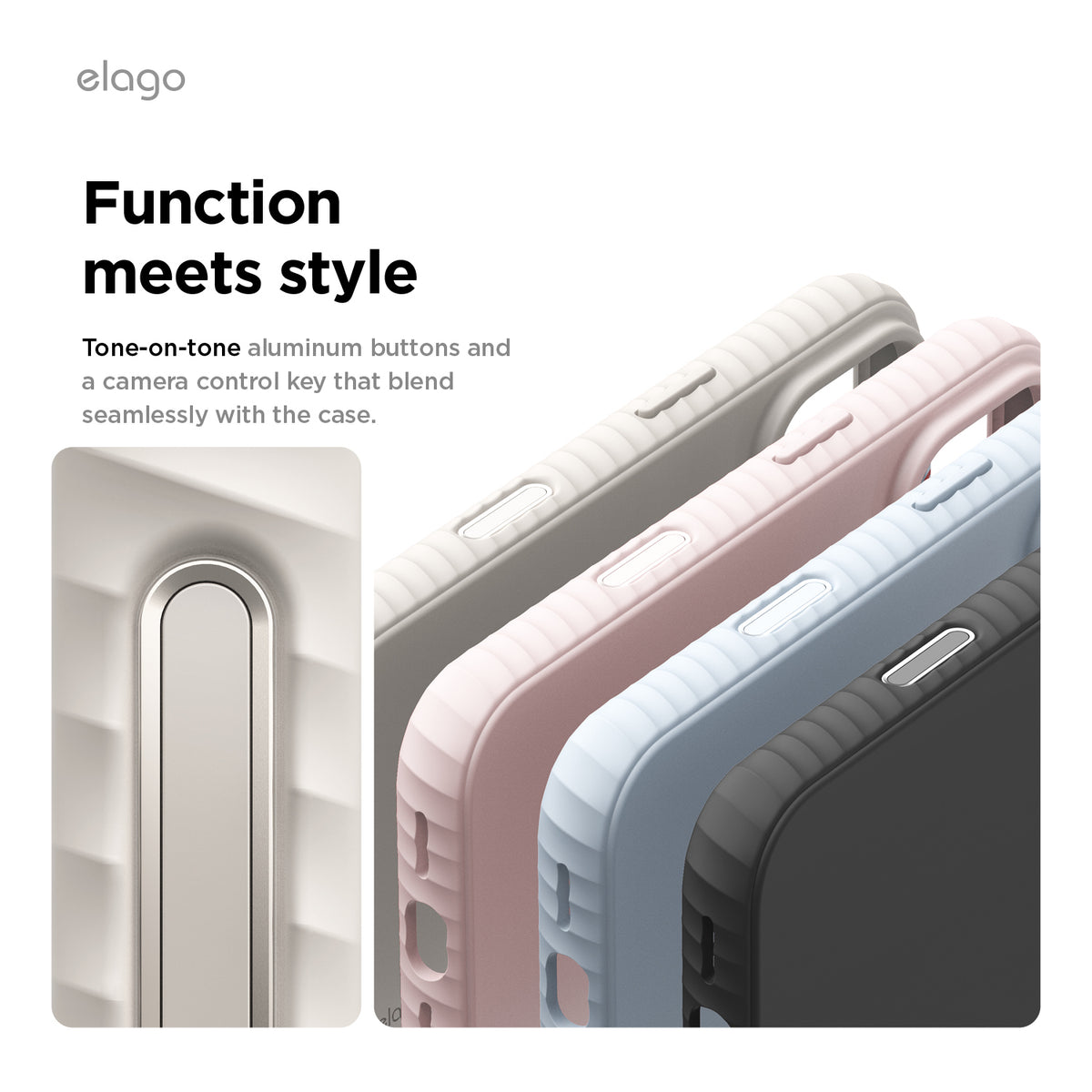 Elago MagRidge Silicone Case for iPhone 17 Pro / iPhone 18 Pro - Stone