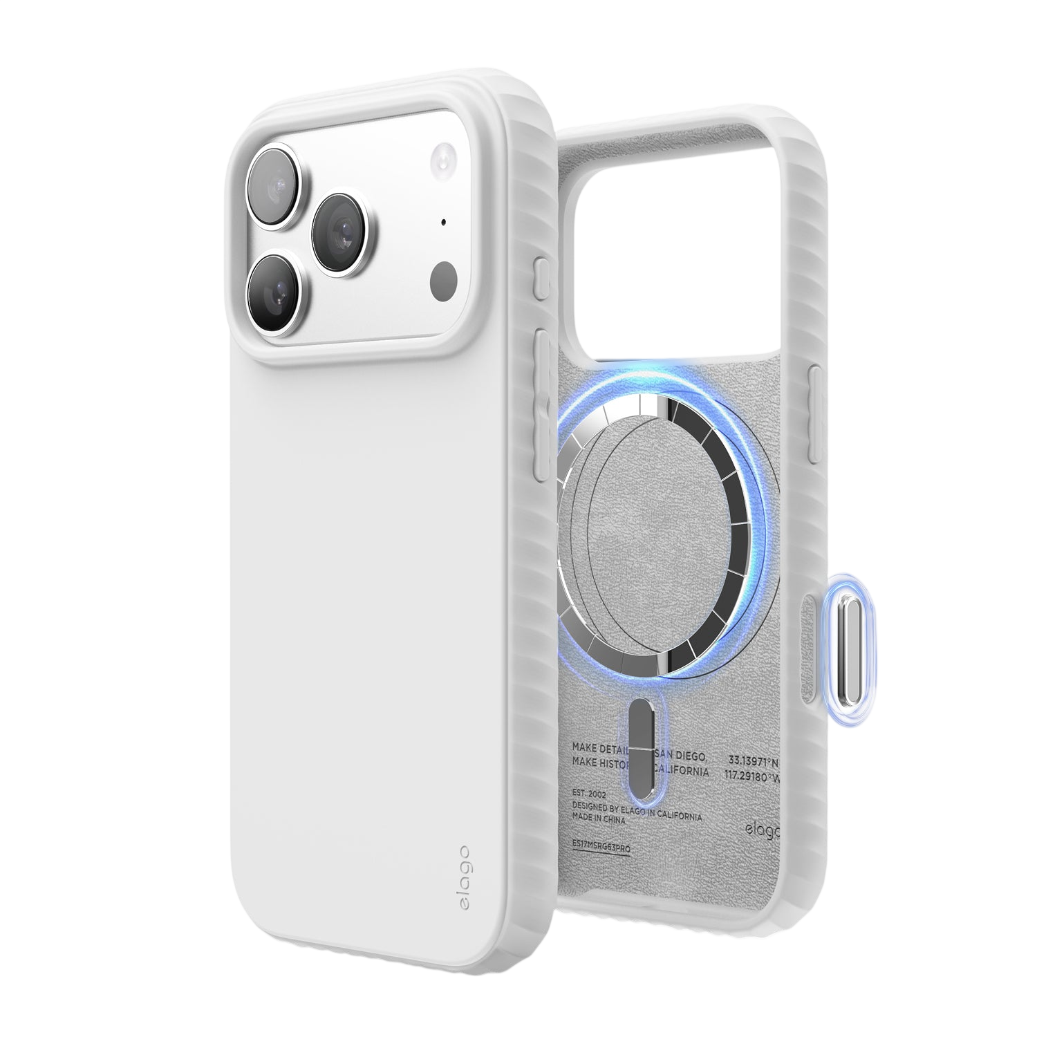 Elago MagRidge Silicone Case for iPhone 17 Pro / iPhone 18 Pro - White