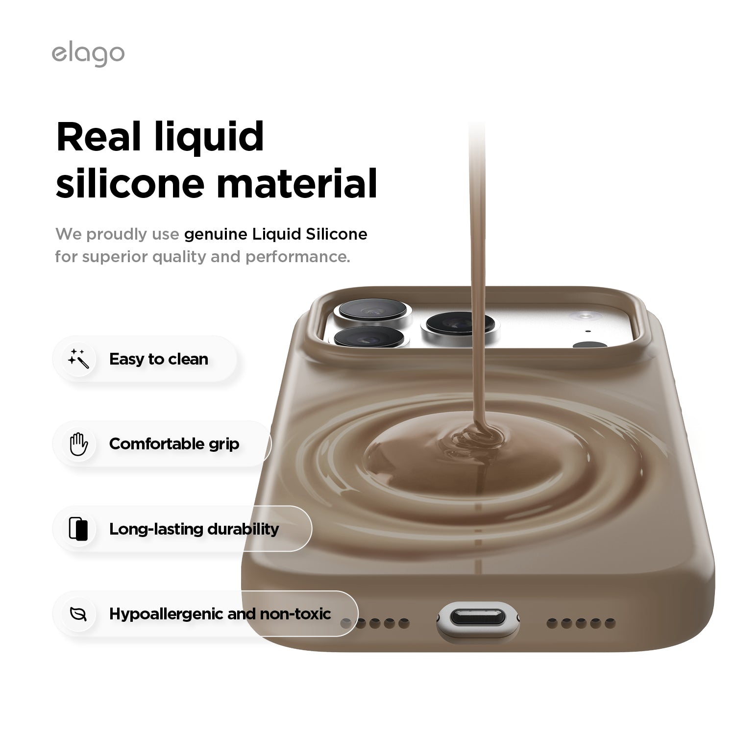 Elago Mag Silicone Case for iPhone 17 Pro / iPhone 18 Pro - Brown