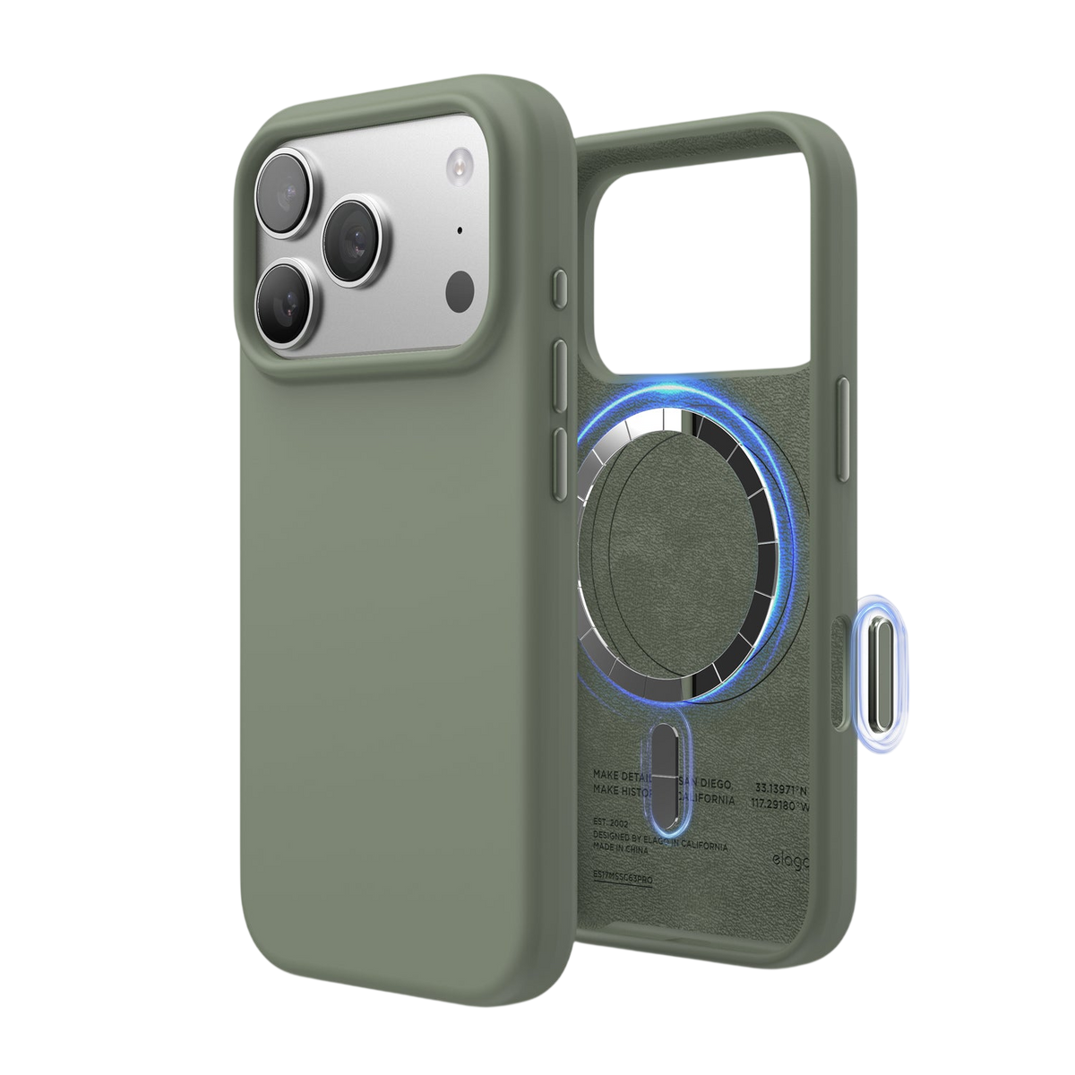 Elago Mag Silicone Case for iPhone 17 Pro / iPhone 18 Pro - Khaki Green