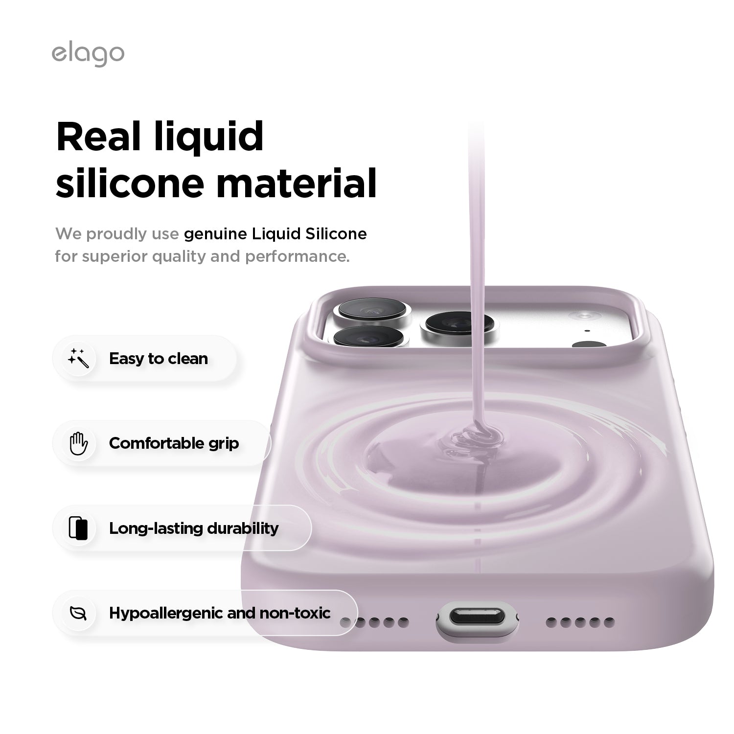 Elago Mag Silicone Case for iPhone 17 Pro / iPhone 18 Pro - Soft Purple