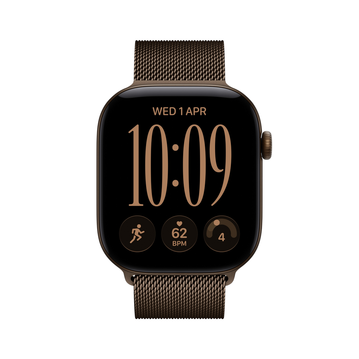 Apple Watch Series 12 - Dark Bronze Aluminum Milanese Loop 46mm