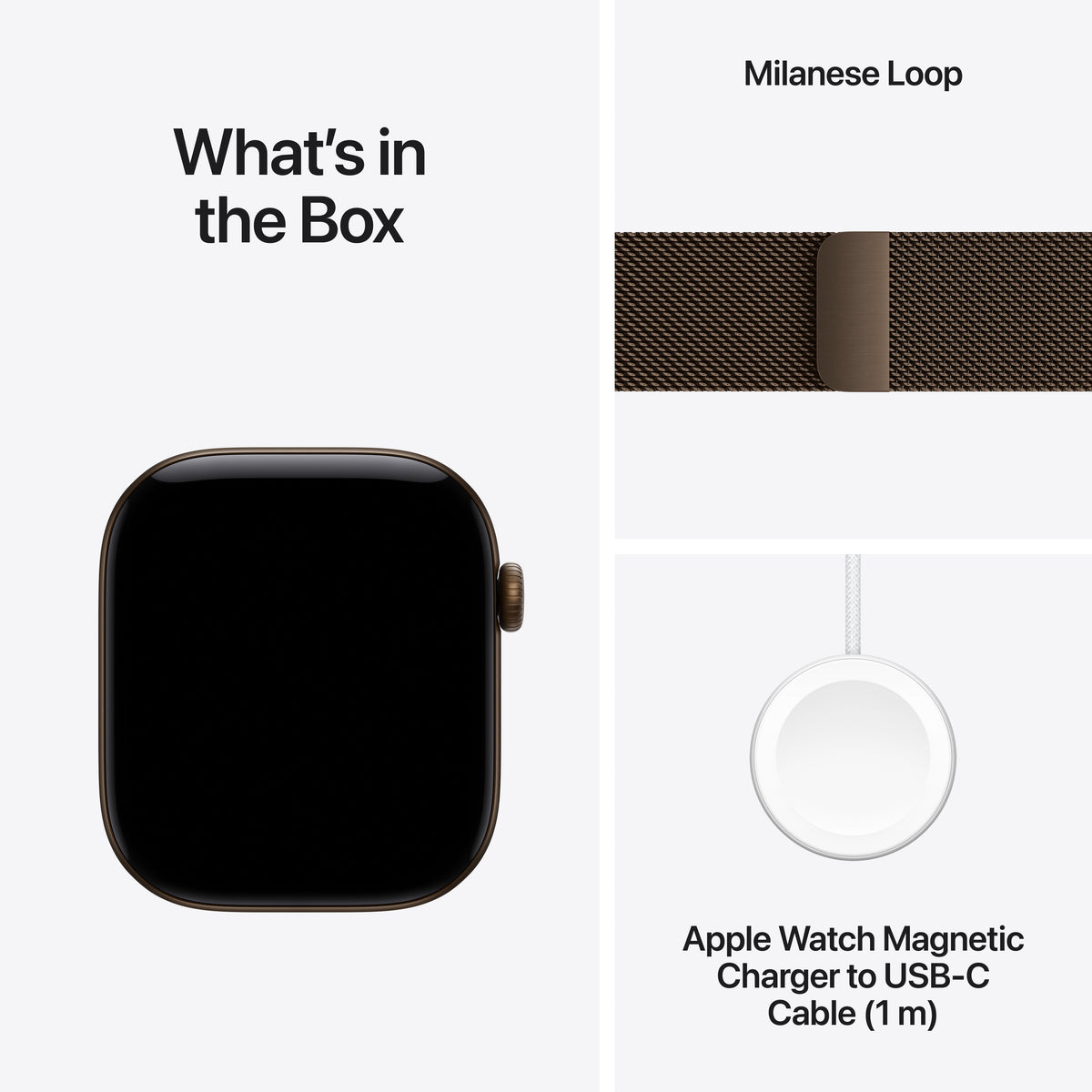 Apple Watch Series 12 - Dark Bronze Aluminum Milanese Loop 46mm