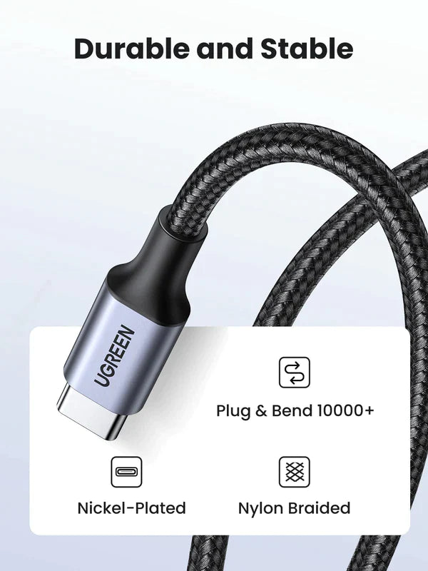 Ugreen USB-C to USB-C 60W Charger Cable (Braided) - 2m