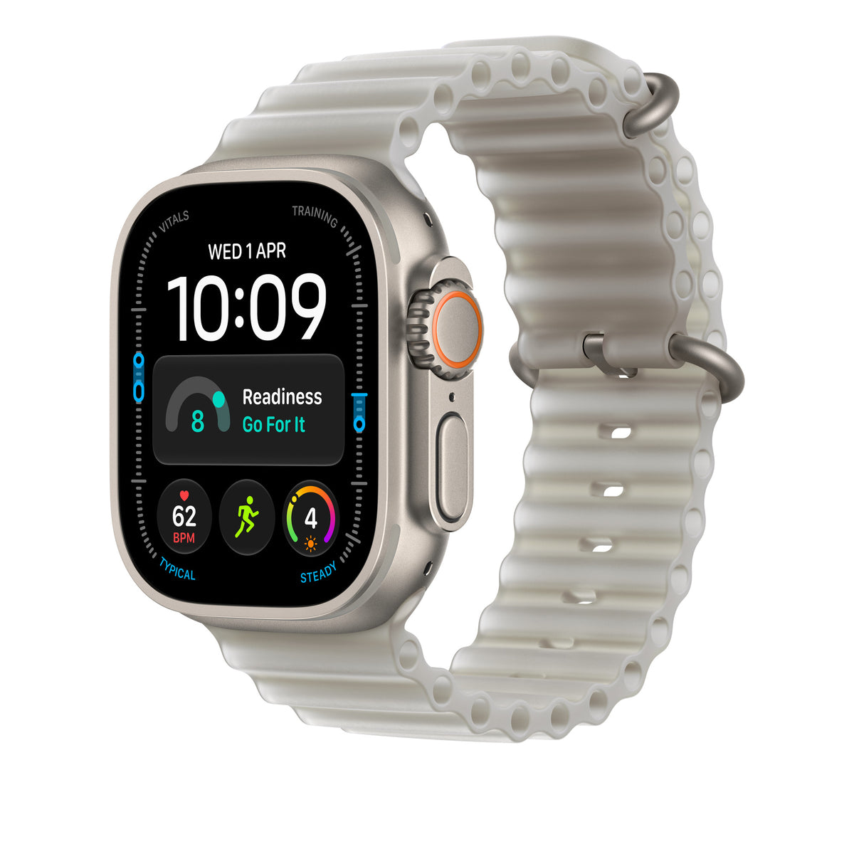 Apple Watch Ultra Ocean Band Extension (49mm) - Translucent Grey (Natural Titanium) - alternate view 1