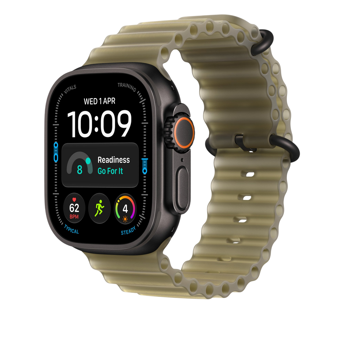 Apple Watch Ultra Ocean Band (49mm) - Translucent Kelp (Black Titanium) - alternate view 1