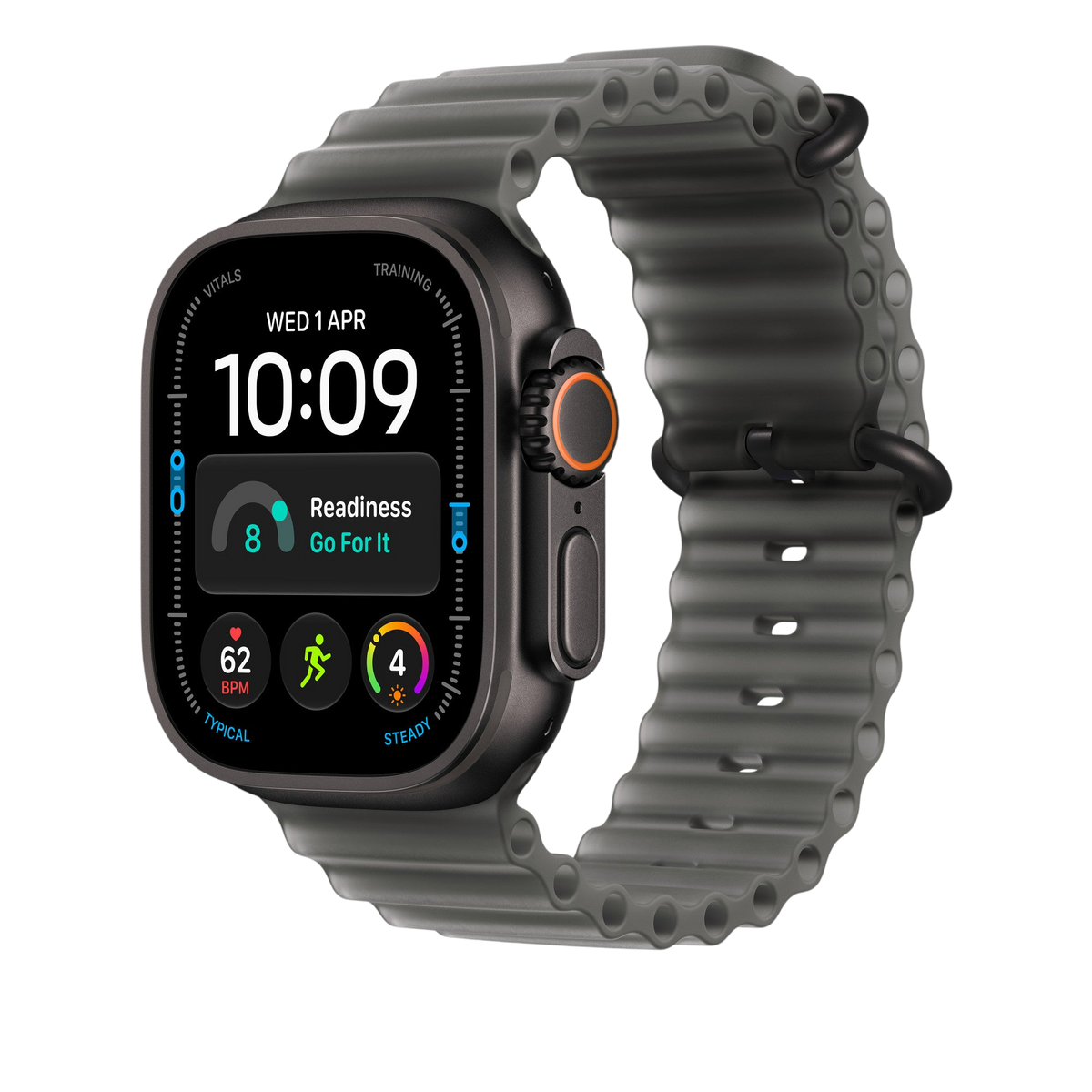 Apple Watch Ultra Ocean Band (49mm) - Translucent Black (Black Titanium) - alternate view 1