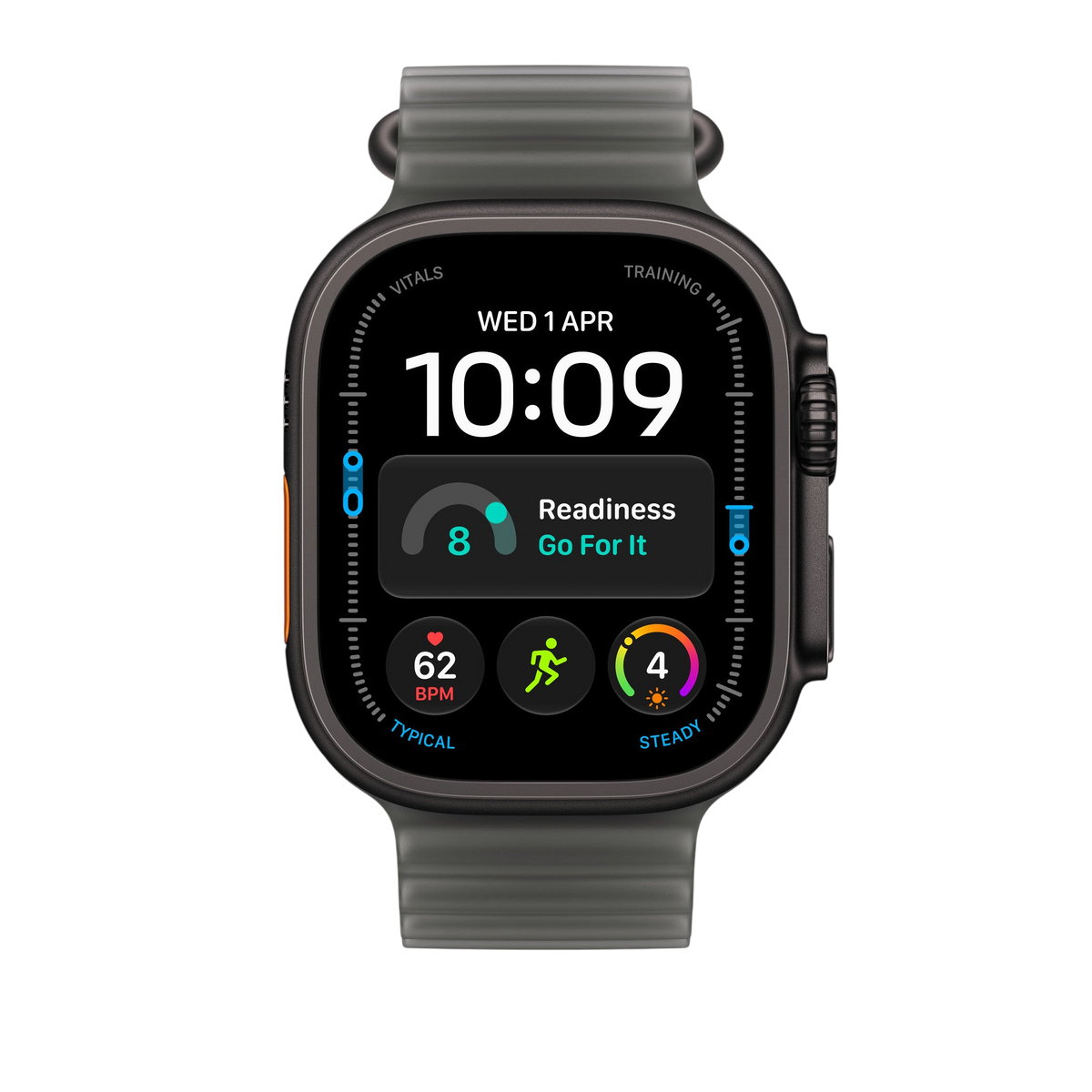 Apple Watch Ultra Ocean Band (49mm) - Translucent Black (Black Titanium) - alternate view 2