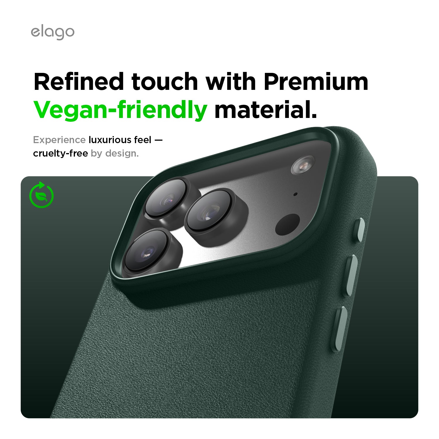 Elago MagLeather Case for iPhone 17 Pro Max / iPhone 18 Pro Max - Midnight Green