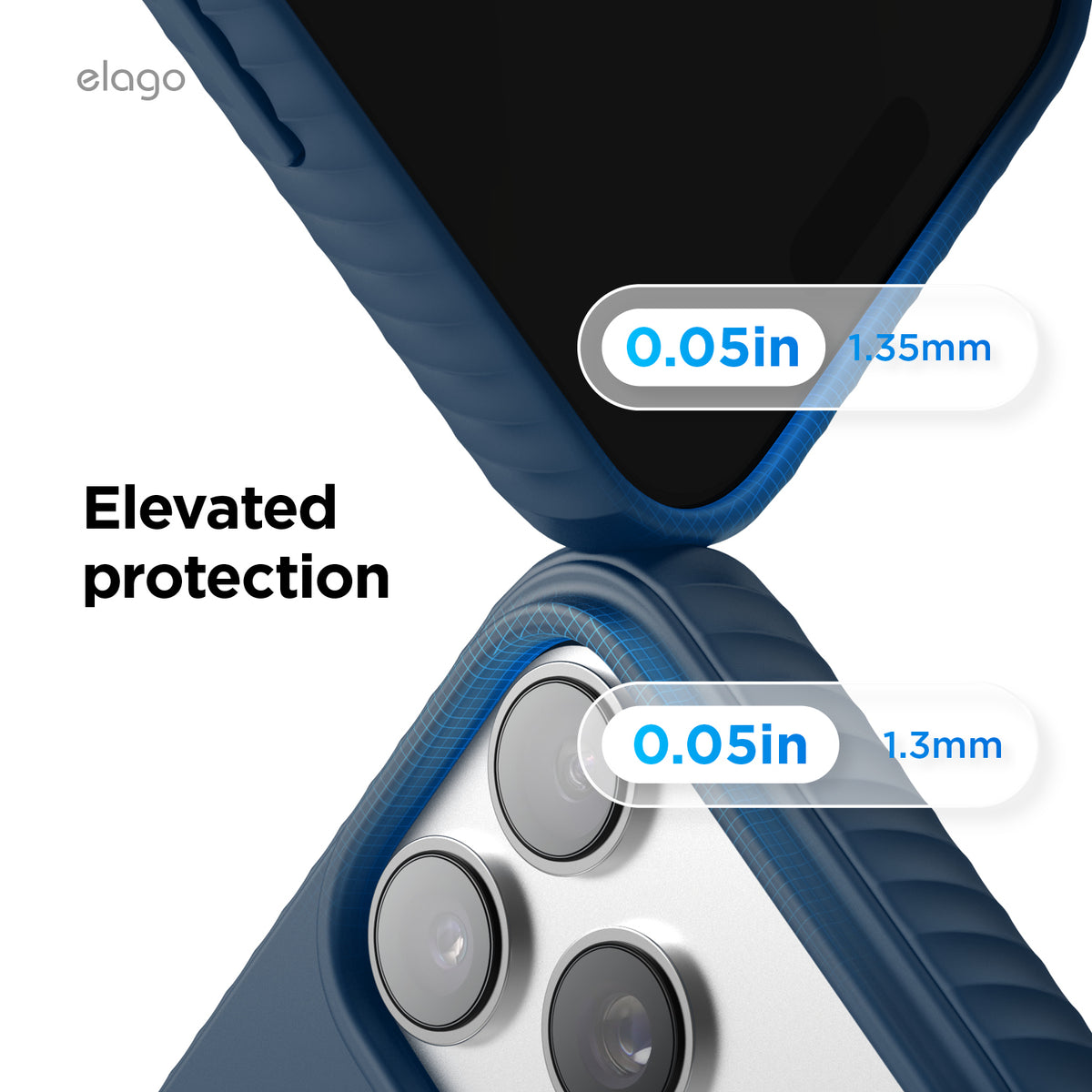 Elago MagRidge Silicone Case for iPhone 17 Pro Max / iPhone 18 Pro Max - Jean Indigo