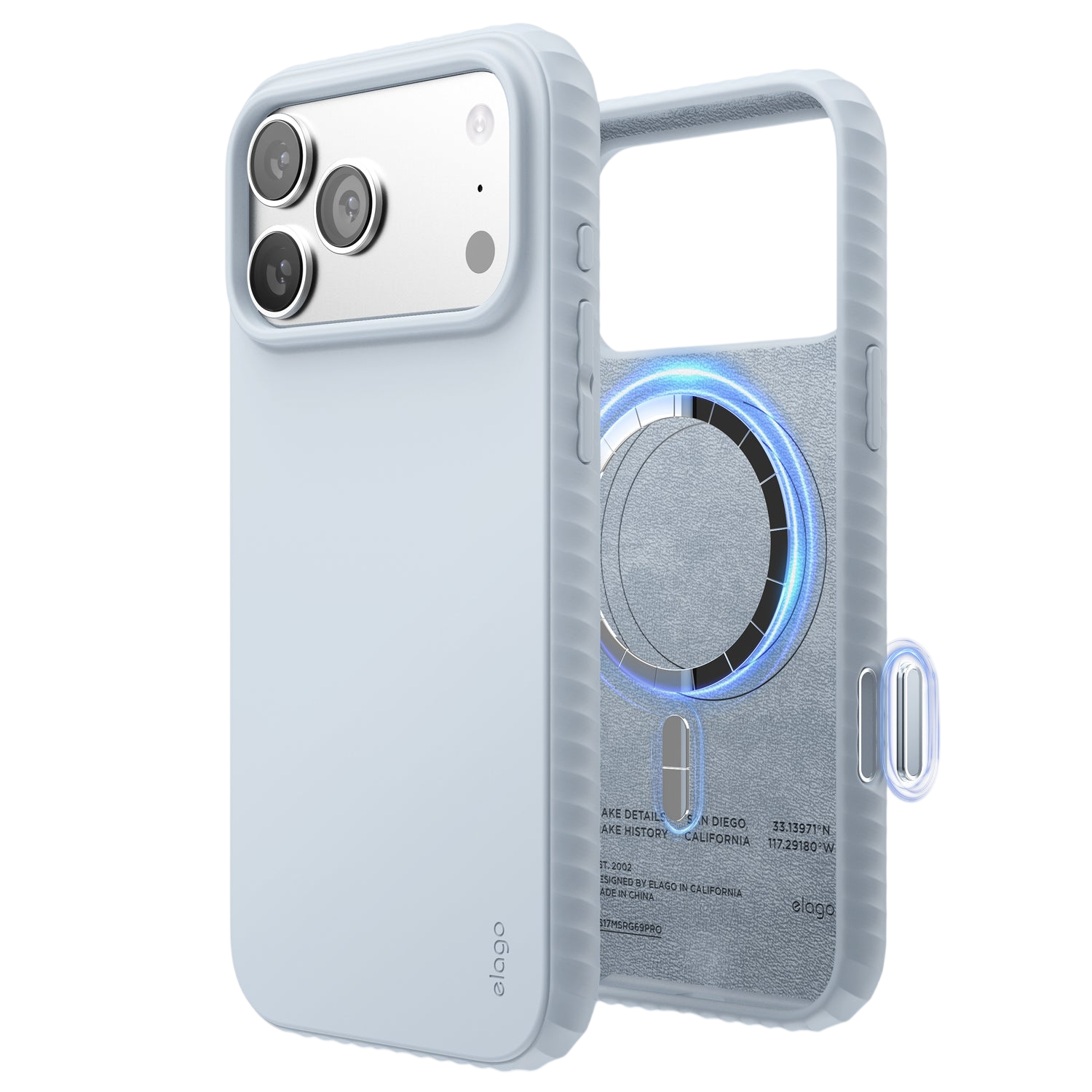 Elago MagRidge Silicone Case for iPhone 17 Pro Max / iPhone 18 Pro Max - Light Blue