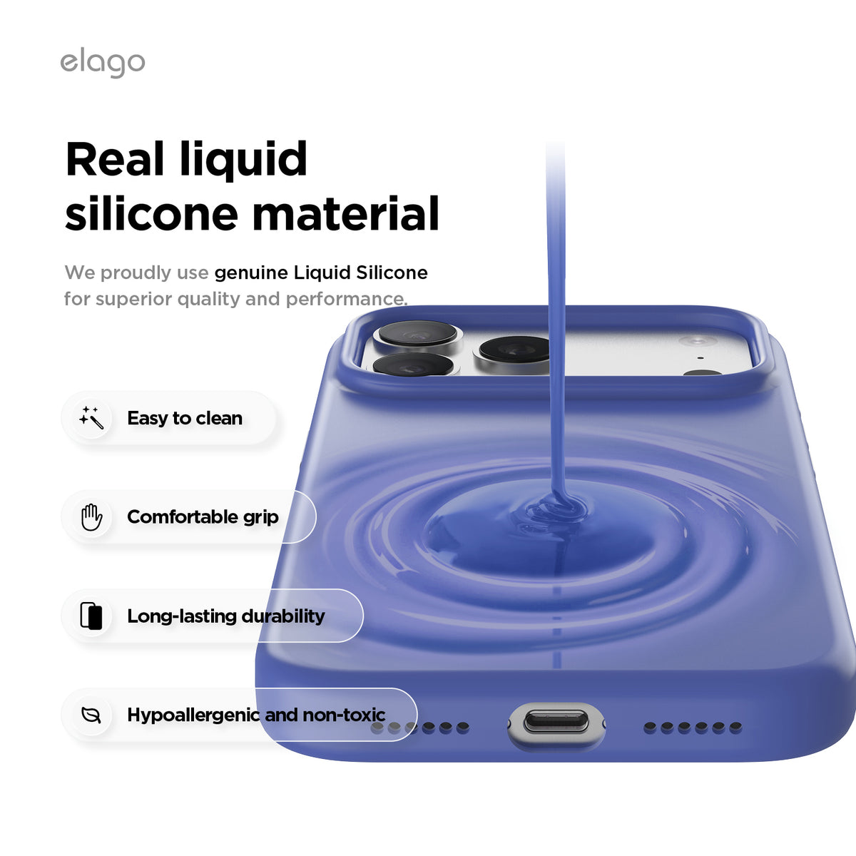 Elago Mag Silicone Case for iPhone 17 Pro Max / iPhone 18 Pro Max - Cobalt Blue