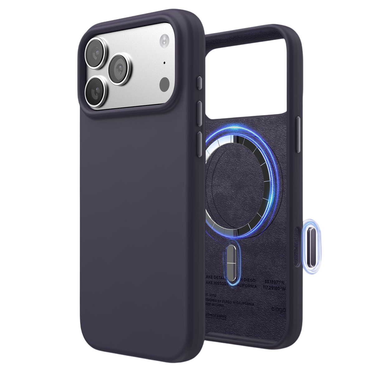 Elago Mag Silicone Case for iPhone 17 Pro Max / iPhone 18 Pro Max - Deep Purple