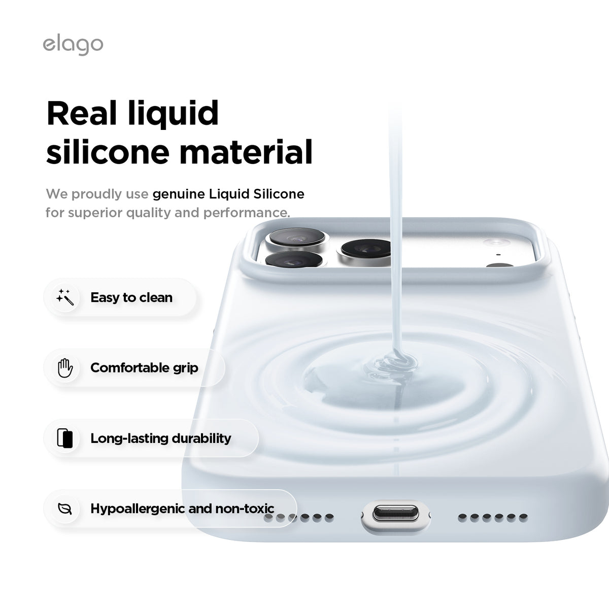 Elago Mag Silicone Case for iPhone 17 Pro Max / iPhone 18 Pro Max - Light Blue