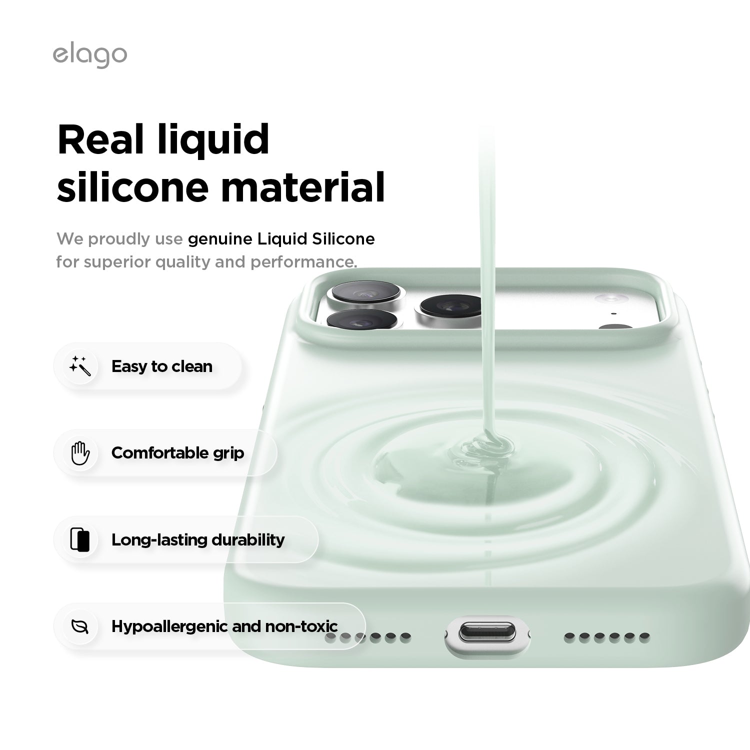 Elago Mag Silicone Case for iPhone 17 Pro Max / iPhone 18 Pro Max - Mint