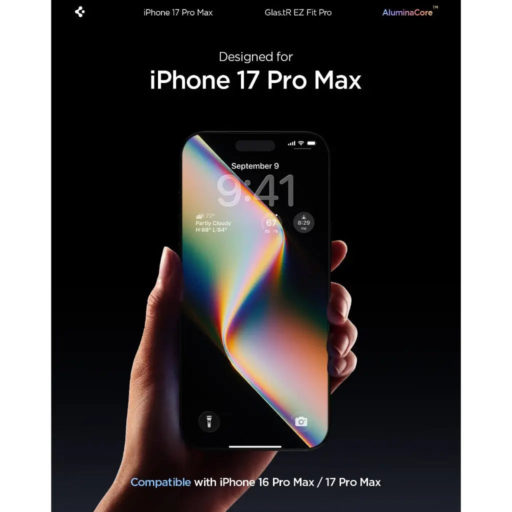 واقي شاشة Spigen iPhone 17 Pro Max Screen Protector EZ Fit Pro HD [1 P
