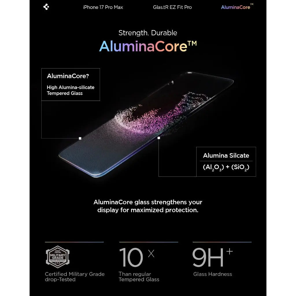 واقي شاشة Spigen iPhone 17 Pro Max Screen Protector EZ Fit Pro HD [1 P
