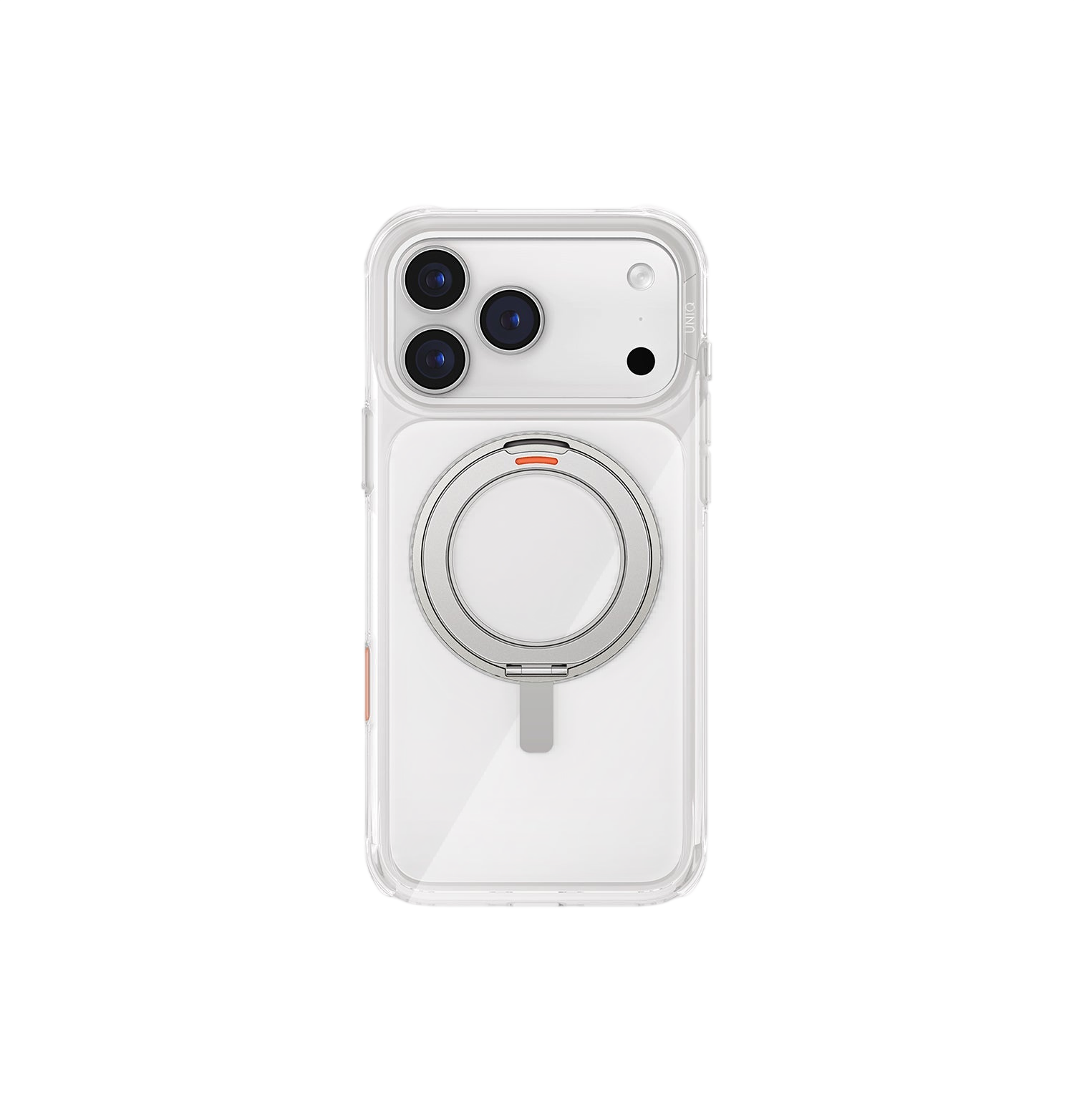 جراب Uniq Swivix الهجين الشفاف مع حامل دوّار 360° لهاتف iPhone 17 Pro Max