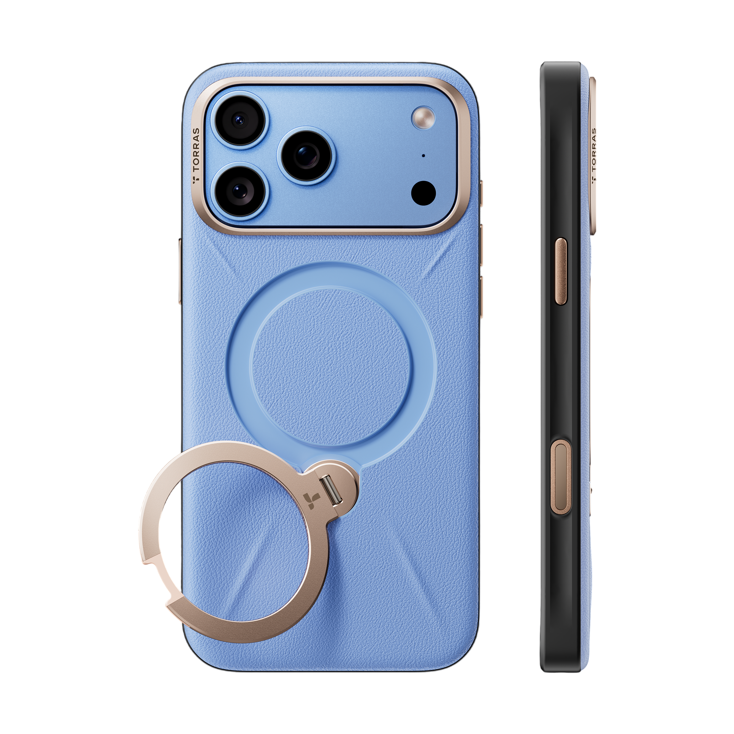 Torras Ostand Q3 VegSkin Case for iPhone 18 Pro - Blue