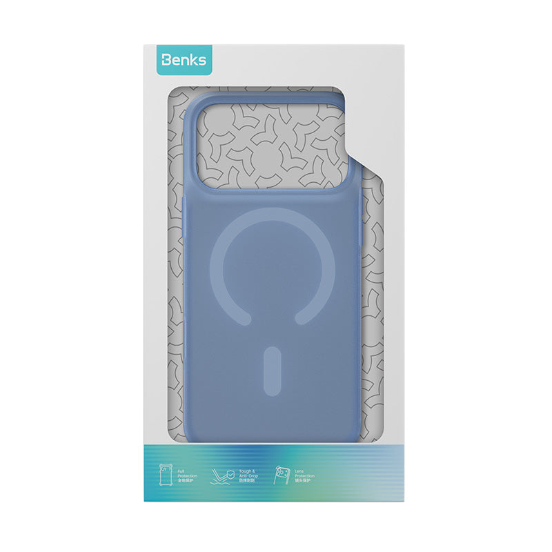 Benks Lucid Armor Phone Case for iPhone 18 Pro & iPhone 17 Series (17 / Pro / Pro Max / Air) - Light Blue retail packaging #color_light-blue