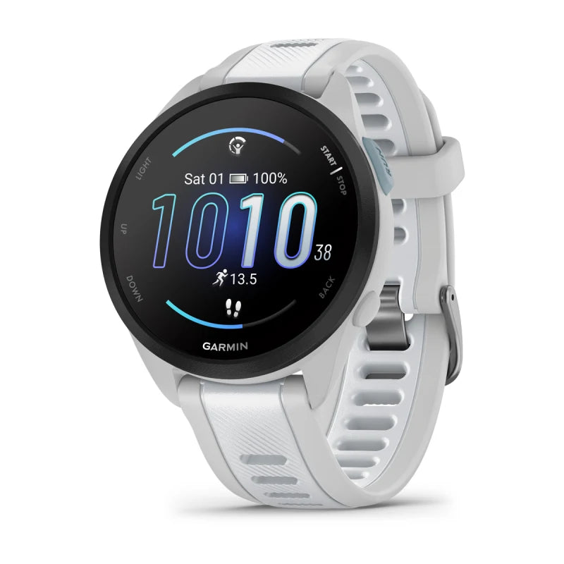 Garmin Forerunner 165 Music GPS Running Smartwatch - Mist Grey / Whitestone