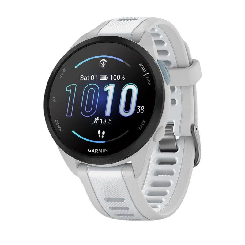 Garmin Forerunner 165 Music GPS Running Smartwatch - Mist Grey / Whitestone