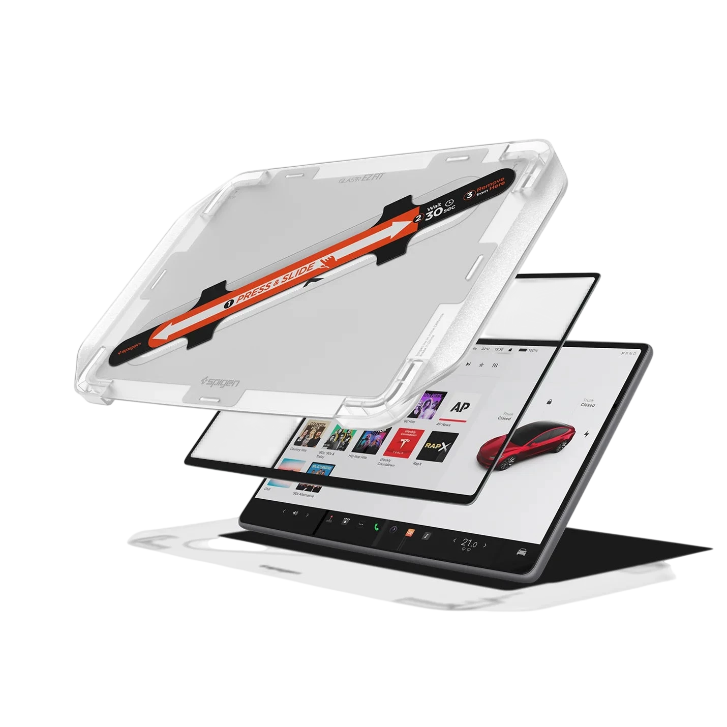 Spigen Tempered Glass Spigen Tesla tR Slim Anti Glare Screen Protector (Rear Display) 1 Pack - Tesla Model 3 (2025/2024) - Y (2025)