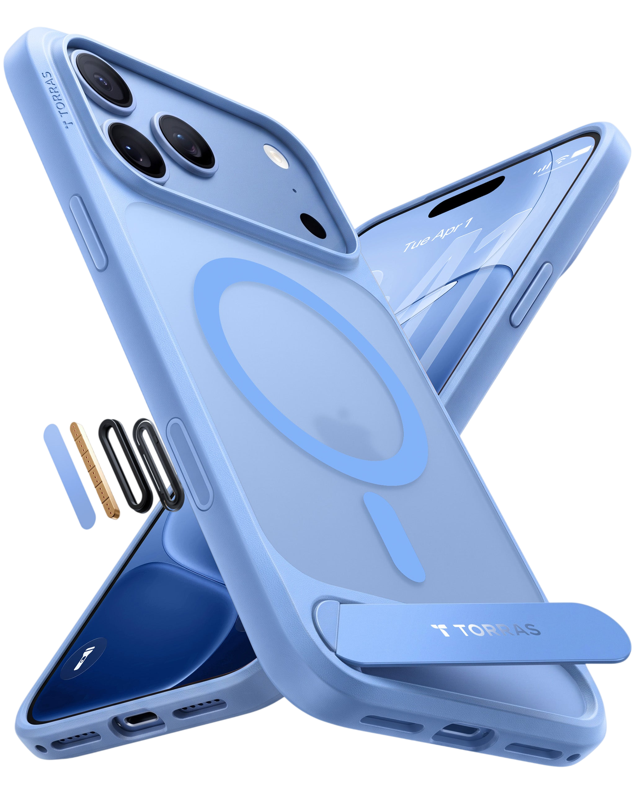 Torras Ostand L1 Case for iPhone 17 Pro Max / iPhone 18 Pro Max - Blue