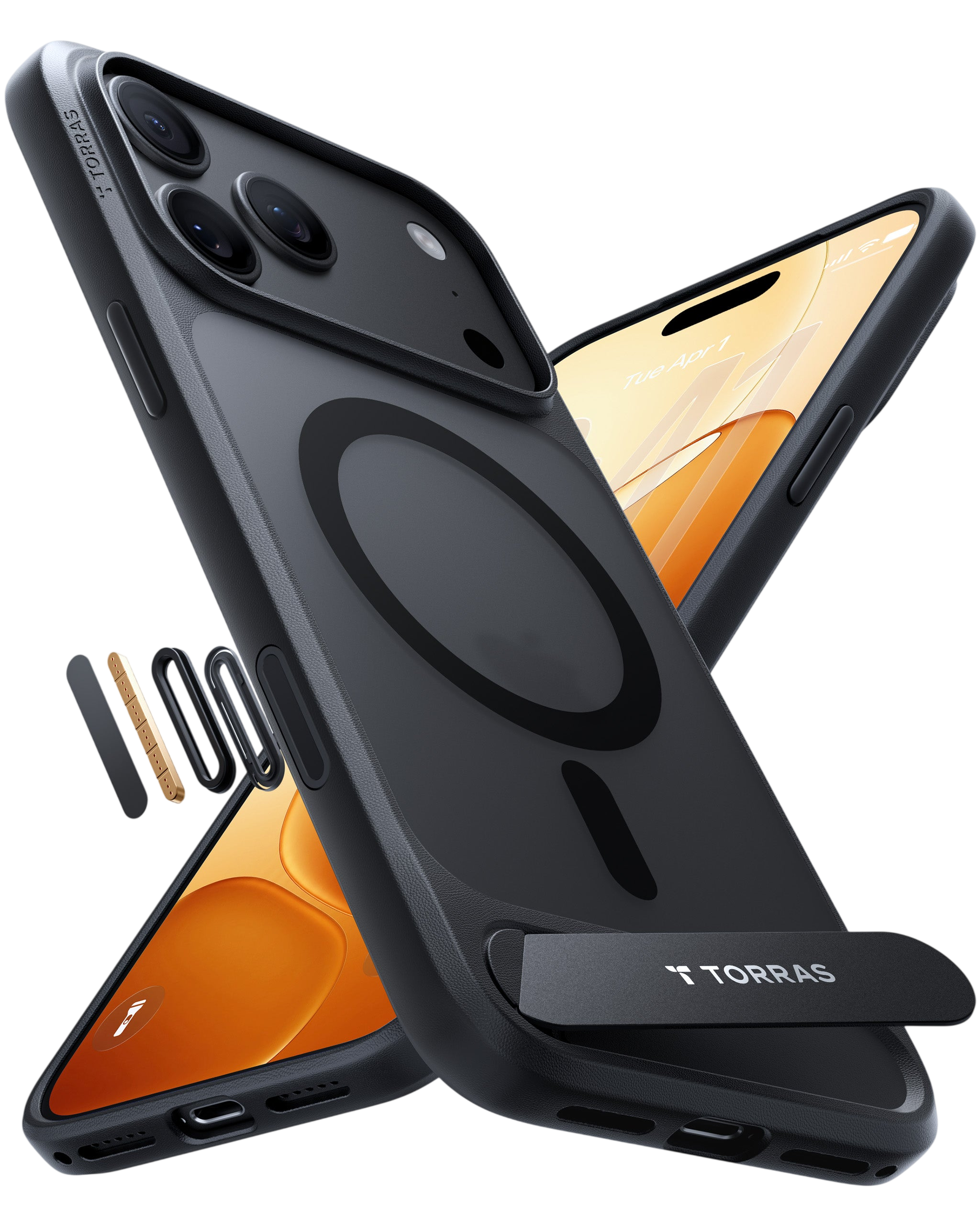 Torras Ostand L1 Case for iPhone 17 Pro Max / iPhone 18 Pro Max - Black