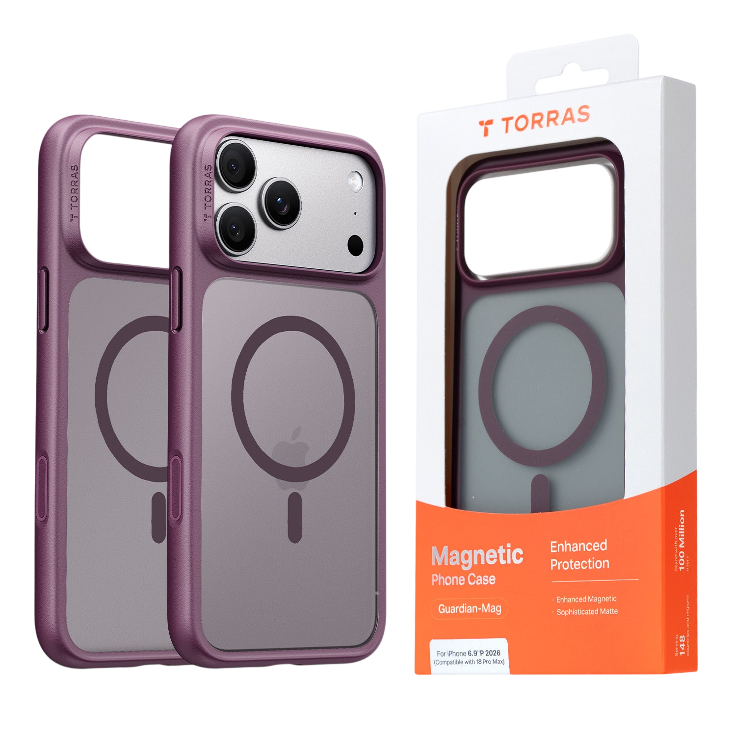 Torras Guardian-Mag Case for iPhone 17 Pro / iPhone 18 Pro - Purple