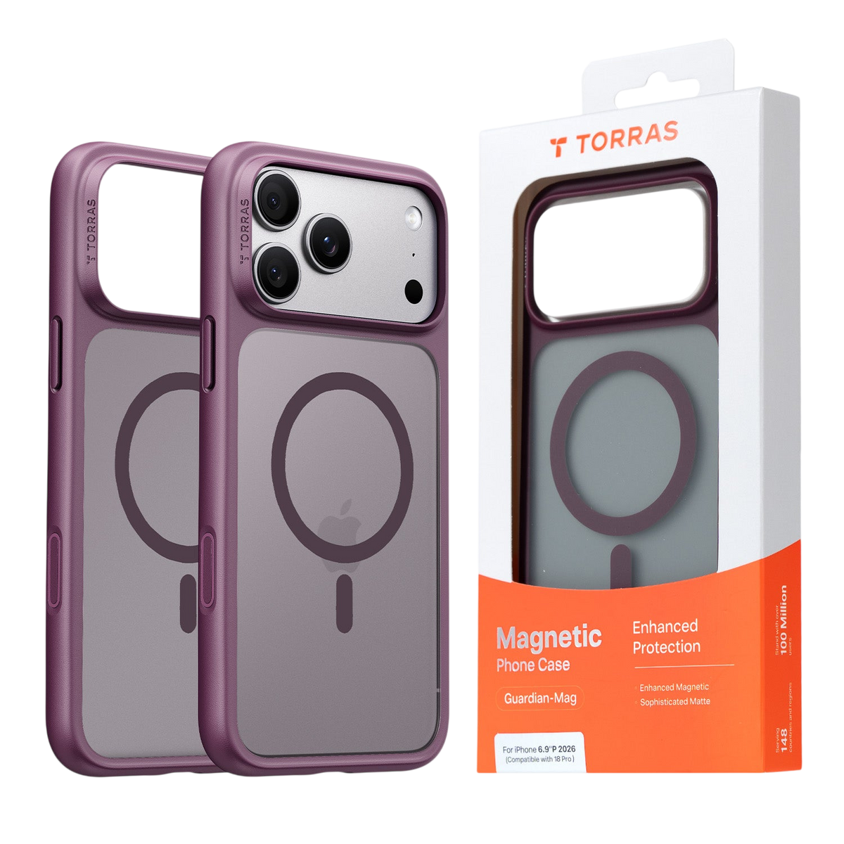 Torras Guardian-Mag Case for iPhone 17 Pro Max / iPhone 18 Pro Max - Purple