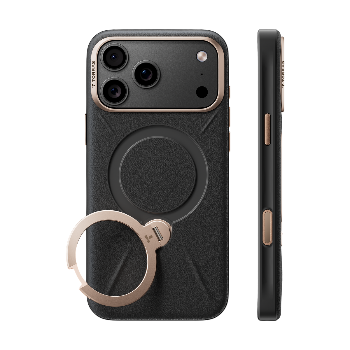 Torras Ostand Q3 VegSkin Case for iPhone 18 Pro - Black