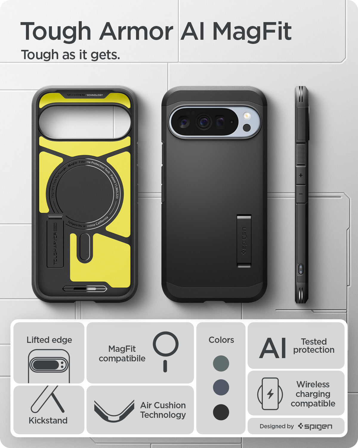 غلاف سبجن توغ أرمور AI (ماج فيت) لجوجل بيكسل 10 برو XL / 10 برو / 10 مع بيكسل سناب