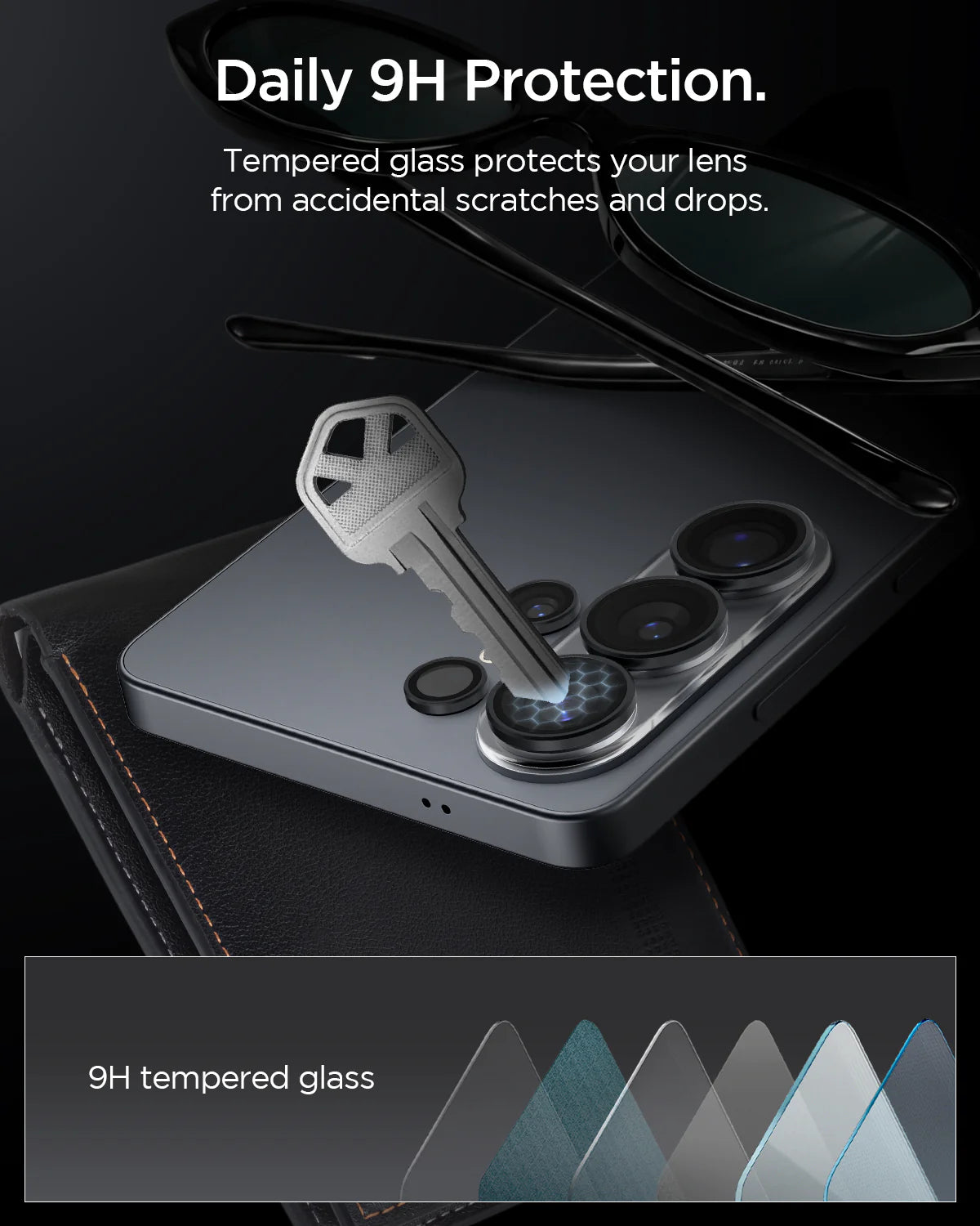 حامي عدسة Spigen Glas.tREZFit Optik Black لهاتف GalaxyS26 Ultra - عبوة 2