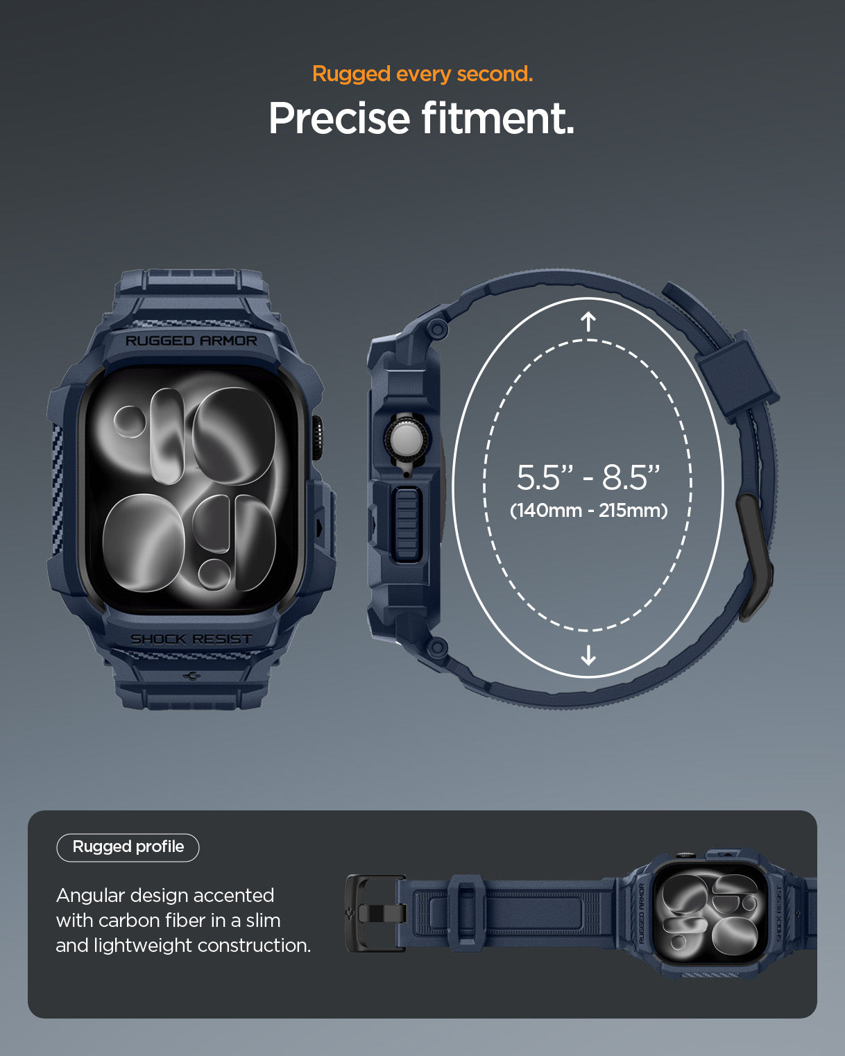 Spigen Rugged Armor Pro 2 Case + Band for Apple Watch Series 11 / 10 46mm