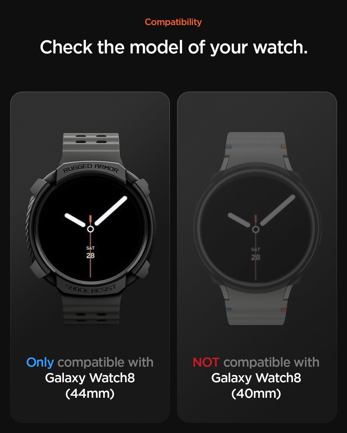 غلاف سبجن روجيد أرمور لسامسونج جالاكسي ووتش 8 44مم