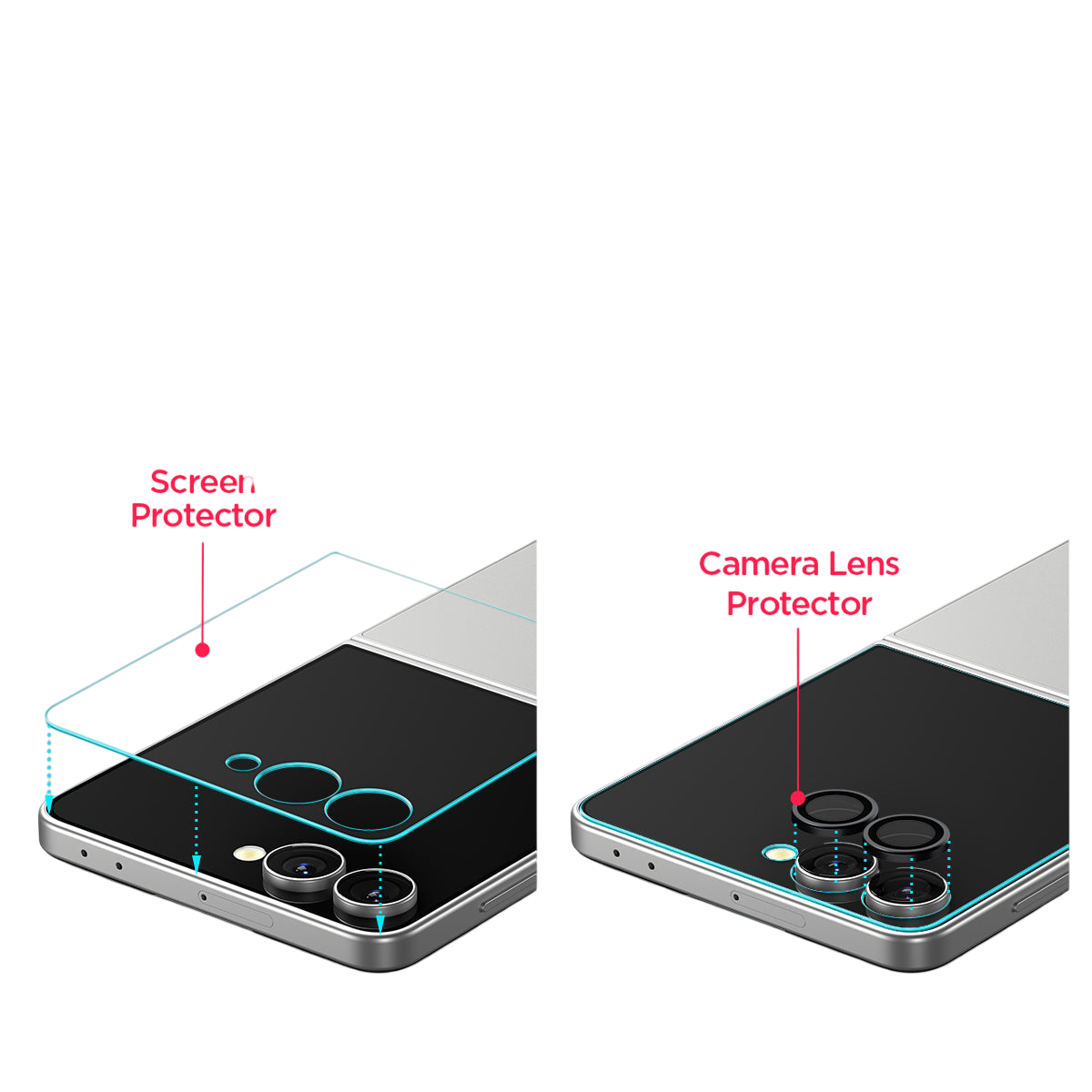 واقي شاشة سبجن GLAS.tR EZ Fit لجهاز سامسونج جالاكسي Z Flip 7 - عبوة من 2