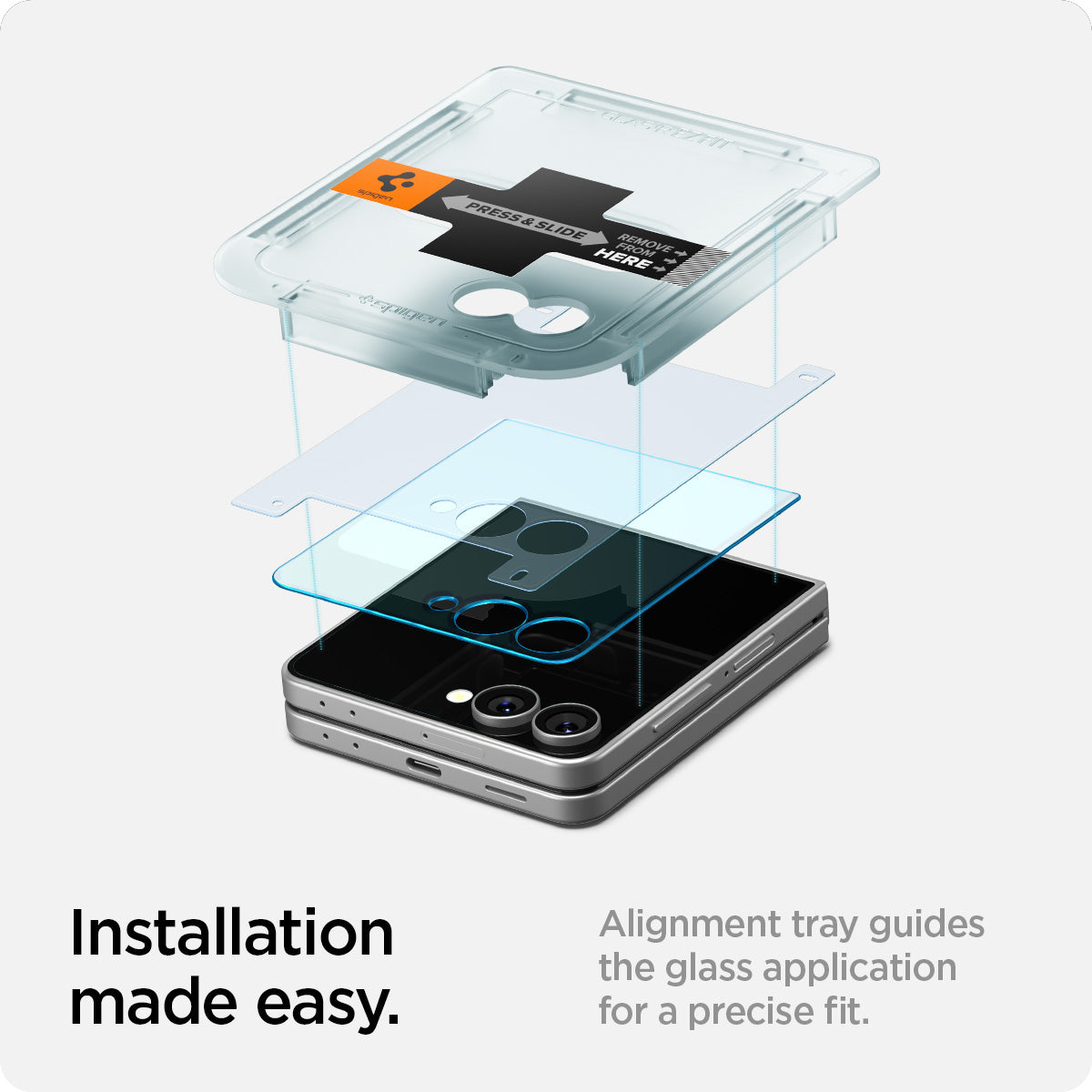 واقي شاشة سبجن GLAS.tR EZ Fit لجهاز سامسونج جالاكسي Z Flip 7 - عبوة من 2