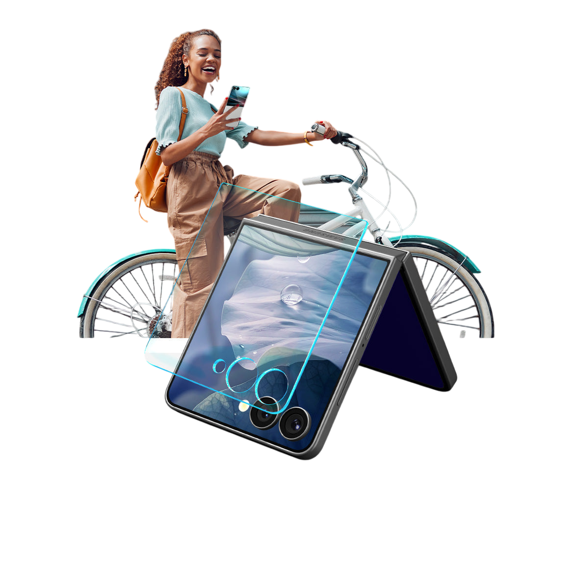 واقي شاشة سبجن GLAS.tR EZ Fit لجهاز سامسونج جالاكسي Z Flip 7 - عبوة من 2