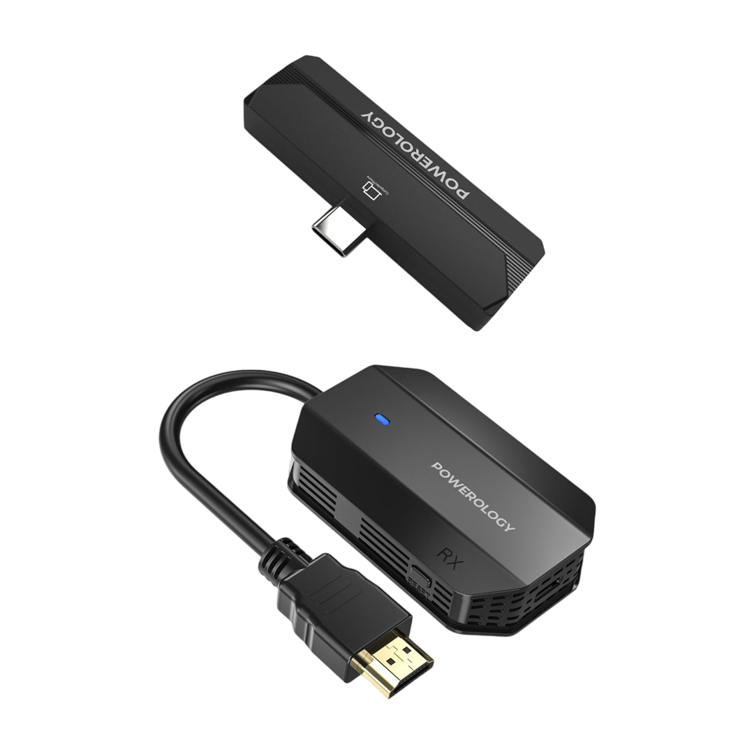 Powerology Wireless HDMI Type-C Adapter Audio & Video - Black